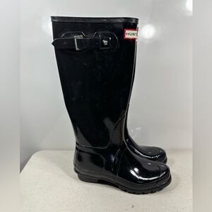 Hunter Original Tall Rain Boot Black Women's Size 38-7